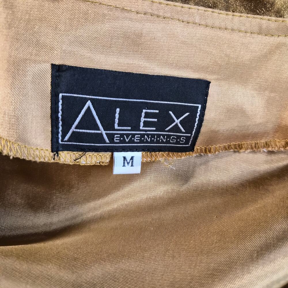 Alex EVENINGS Sheer Gold Organza Wrap Top Women's M Dressy Cocktail Formal - Picture 4 of 8